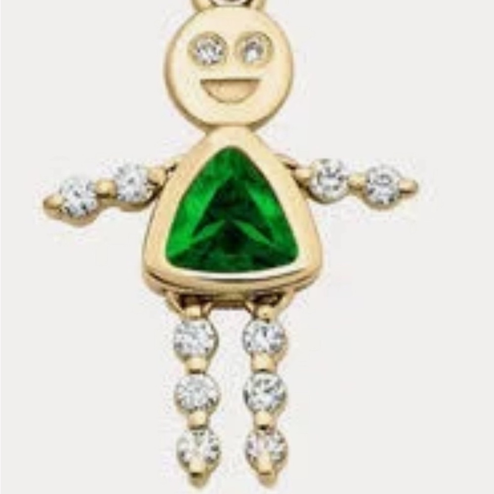AUDRY ROSE LULU 14K Girl Pendant REAL 
Emerald & Diamonds. See pics what a deal!